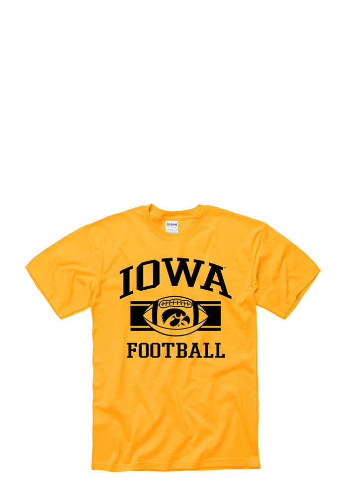 Iowa Hawkeyes Gold Football Short Sleeve T Shirt