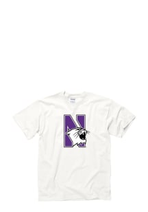 Northwestern Wildcats White Big Logo Short Sleeve T Shirt