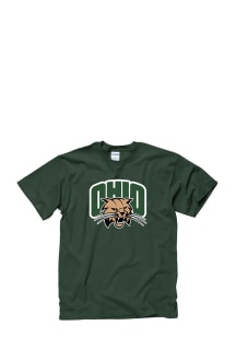 Ohio Bobcats Green Big Logo Short Sleeve T Shirt