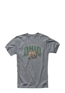 Ohio Bobcats Grey Fade Out Short Sleeve T Shirt