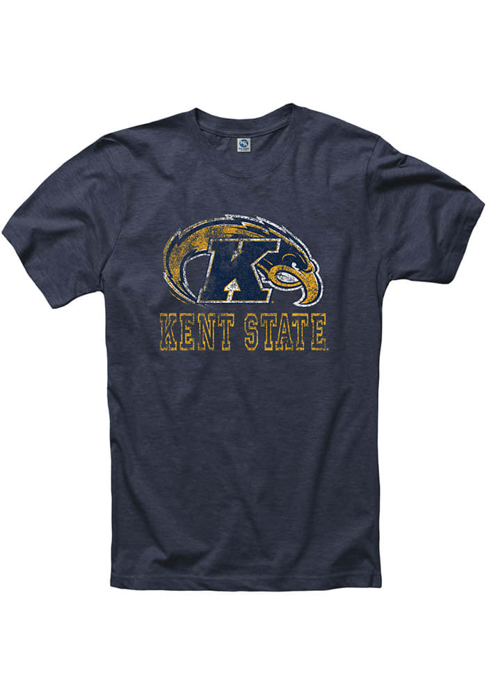 Kent State Golden Flashes Navy Blue Hollow Short Sleeve T Shirt