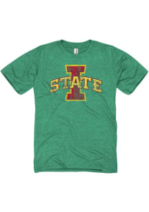 Iowa State Cyclones Green Arch Mascot Short Sleeve Fashion T Shirt