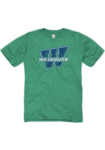 Washburn Ichabods Green Distressed Big Logo Short Sleeve Fashion T Shirt