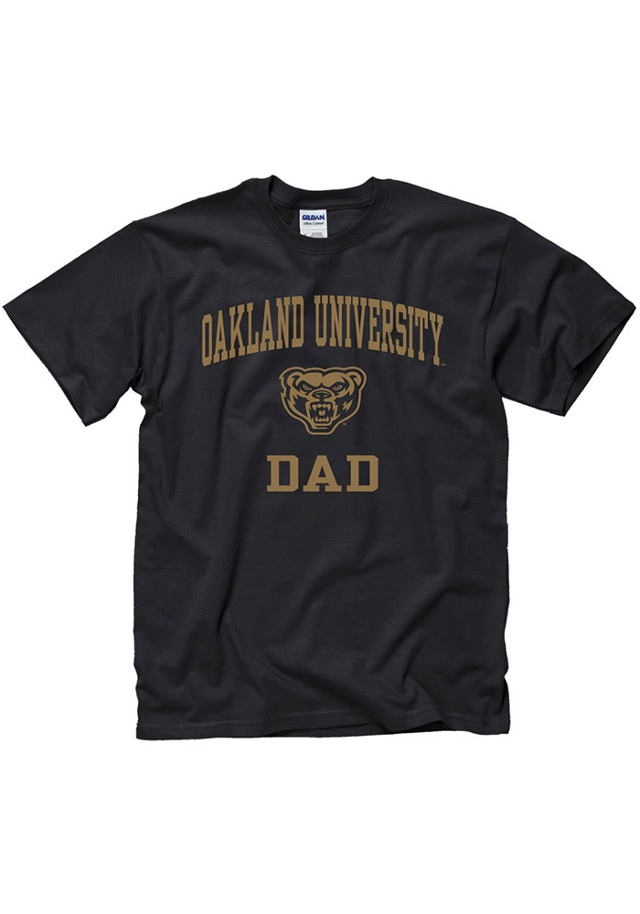 Oakland University Golden Grizzlies Black Dad Short Sleeve T Shirt