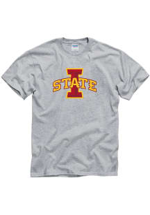 Iowa State Cyclones Grey Big Logo Short Sleeve T Shirt
