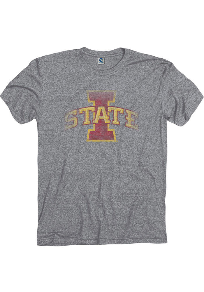 Iowa State Cyclones Grey Fade Out Short Sleeve T Shirt