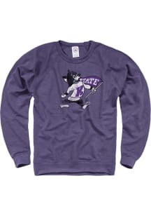 K-State Wildcats Mens Purple French Terry Long Sleeve Crew Sweatshirt