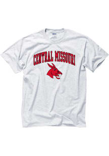 Central Missouri Mules Grey Arch Mascot Short Sleeve T Shirt