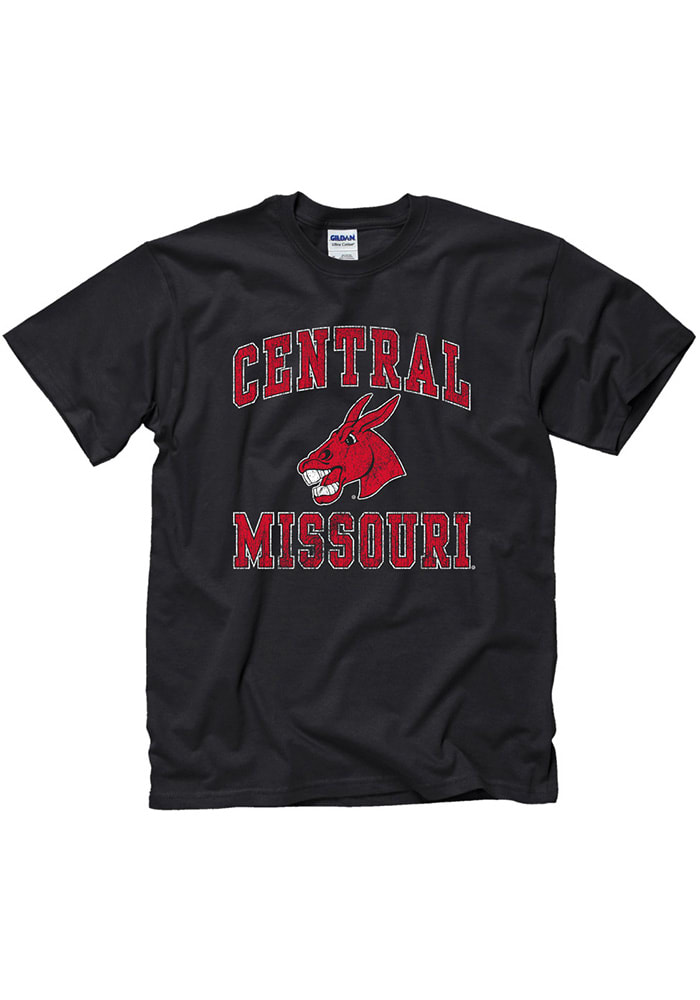 Central Missouri Mules Black #1 Design Short Sleeve T Shirt