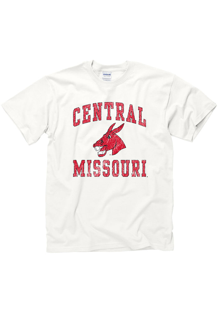 Central Missouri Mules White #1 Design Short Sleeve T Shirt
