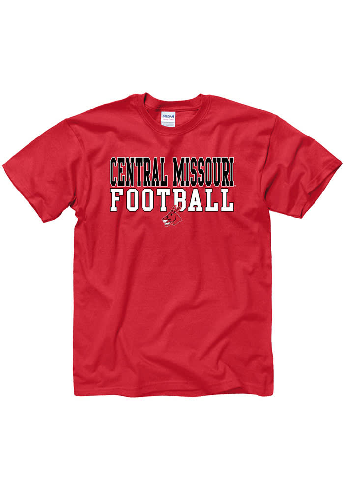 Central Missouri Mules Red Equipped Football Short Sleeve T Shirt
