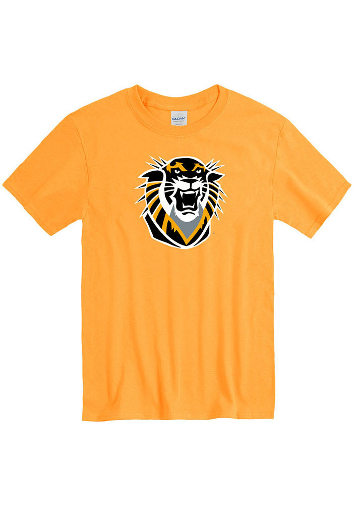 Fort Hays State Tigers Gold Primary Logo Short Sleeve T Shirt