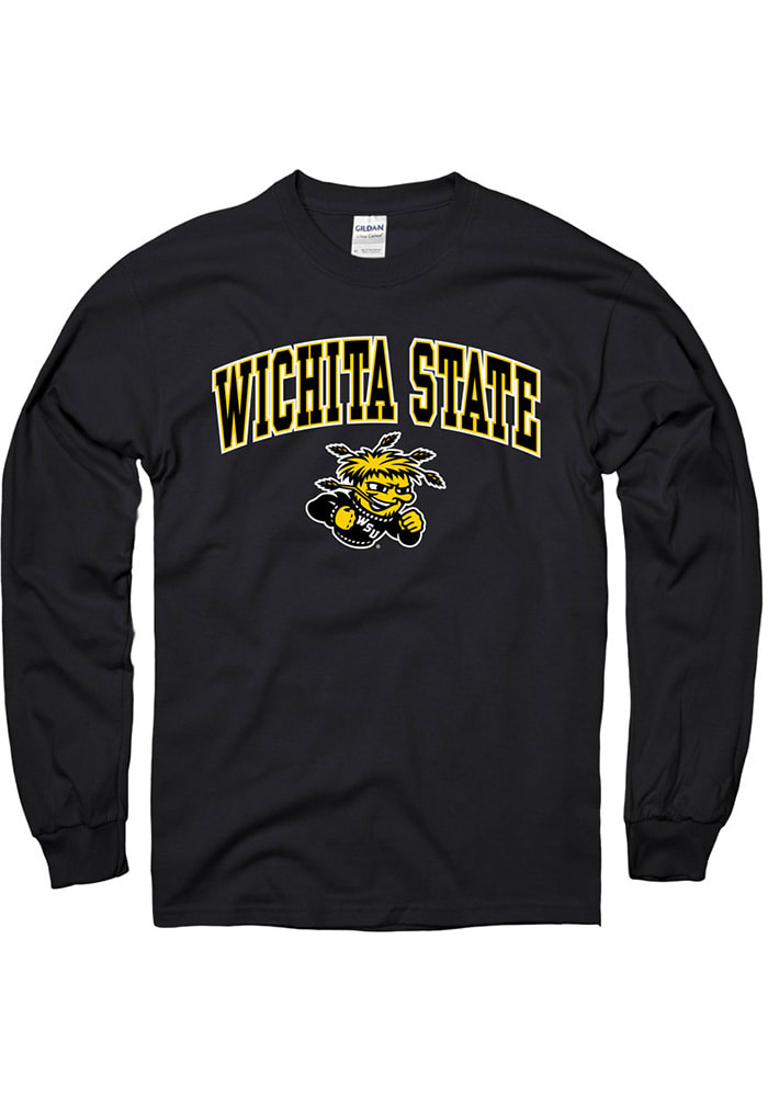 Wichita State Shockers Black Mascot Tee Long Sleeve T Shirt