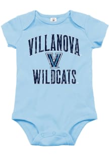 Villanova Wildcats Baby Light Blue Ribbed Arch Short Sleeve One Piece