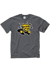 Wichita State Shockers Charcoal Primary Logo Short Sleeve T Shirt
