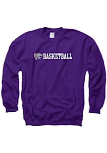 K-State Wildcats Mens Purple Basketball Long Sleeve Crew Sweatshirt