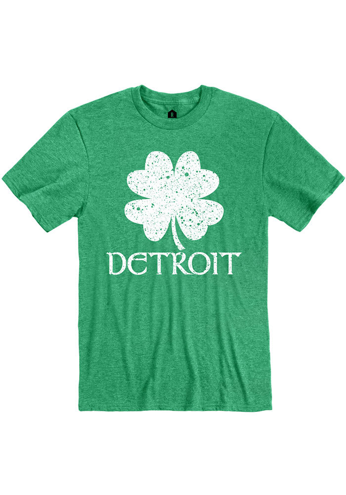 Detroit Green Splatter Shamrock Short Sleeve T Shirt