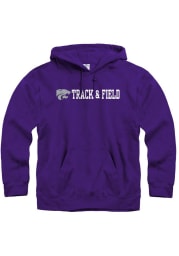 K-State Wildcats Mens Purple Track and Field Long Sleeve Hoodie