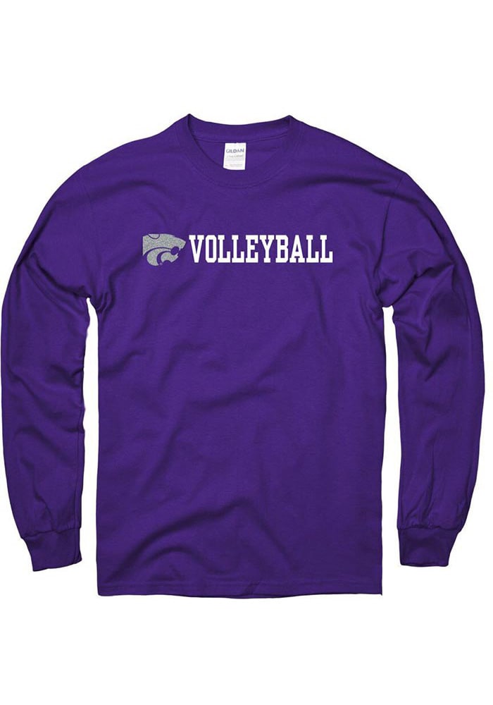 K-State Wildcats Purple Volleyball Long Sleeve T Shirt