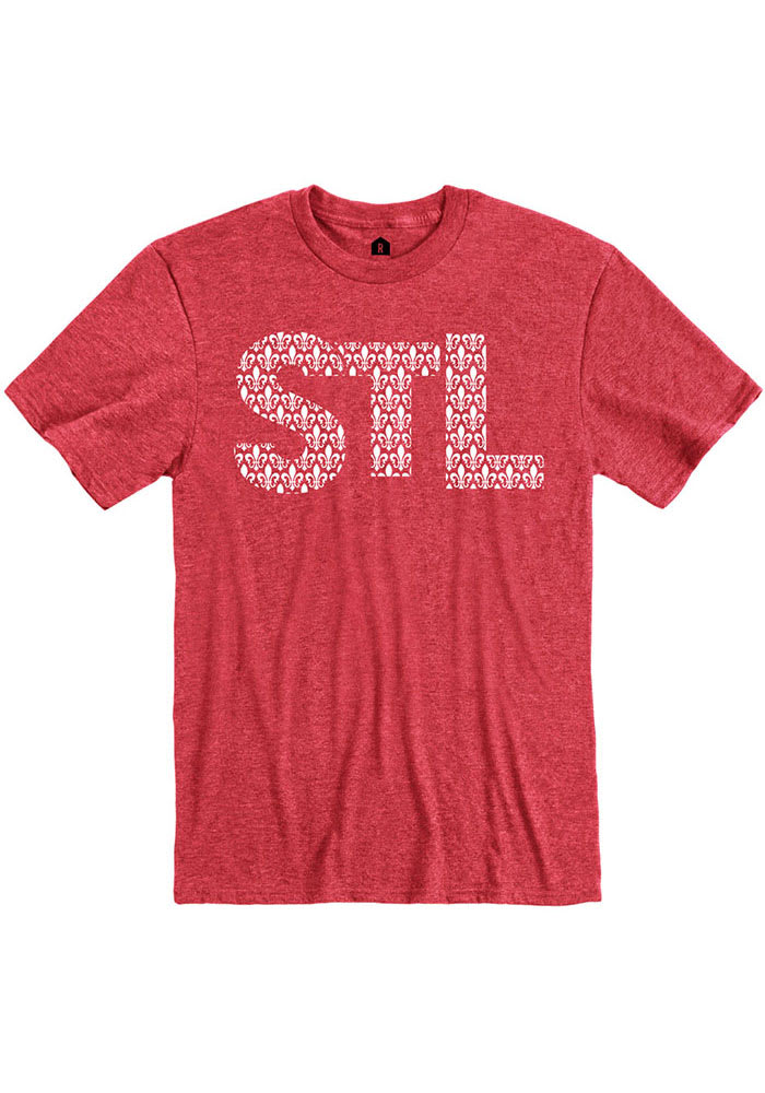St Louis Red Fleur De Lis Initials Short Sleeve T Shirt