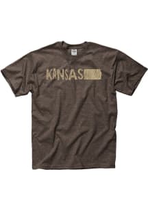 Kansas Brown Wood Grain Short Sleeve T Shirt