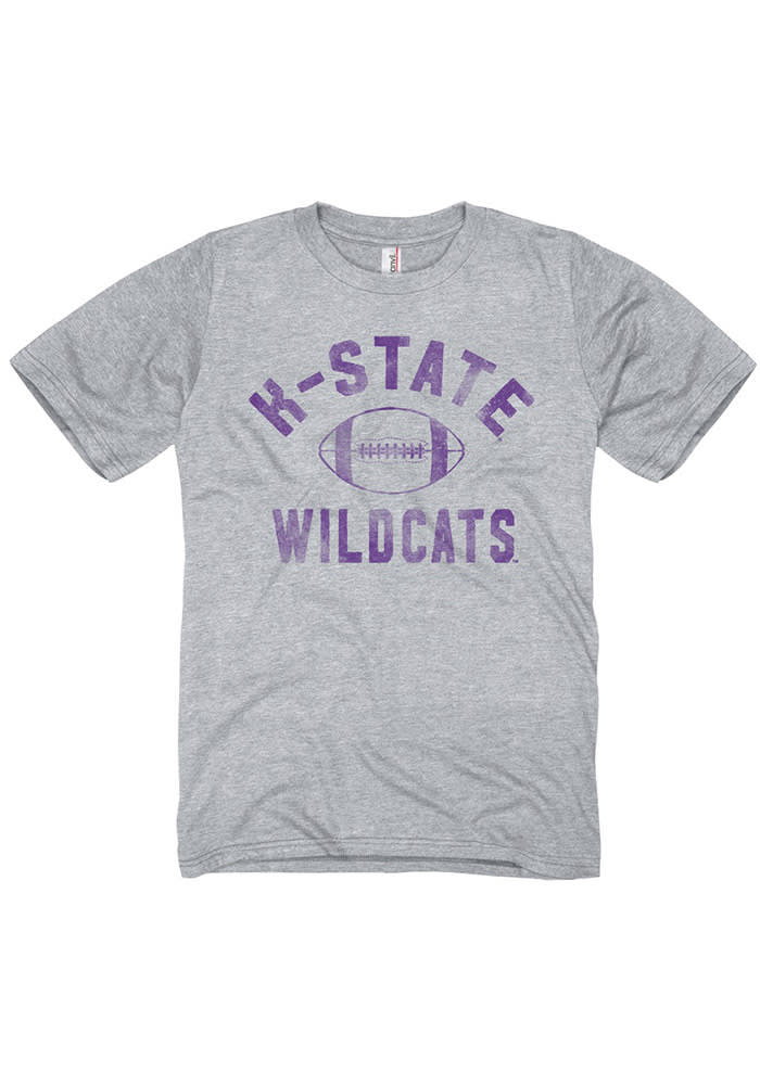 K-State Wildcats Grey Arch Football Short Sleeve T Shirt