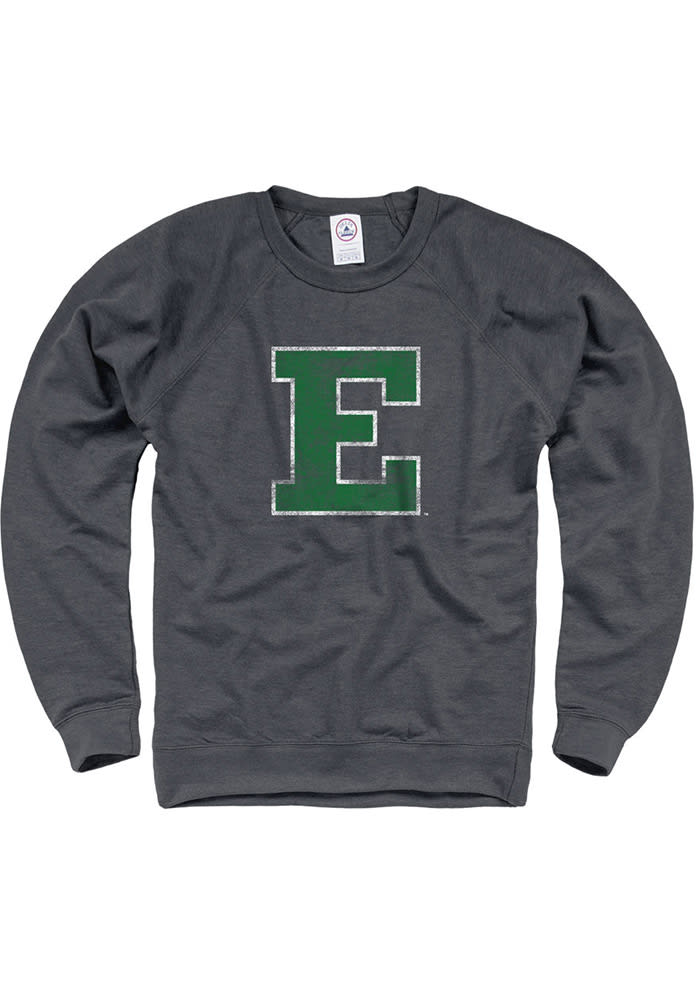 Eastern Michigan Eagles Mens Charcoal French Terry Long Sleeve Crew Sweatshirt