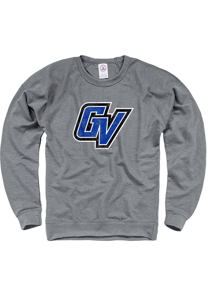 Grand Valley State Lakers Mens Charcoal French Terry Long Sleeve Crew Sweatshirt