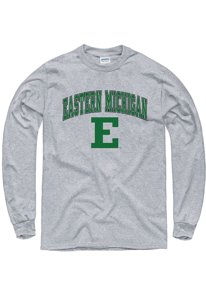 Eastern Michigan Eagles Grey Arch Mascot Long Sleeve T Shirt