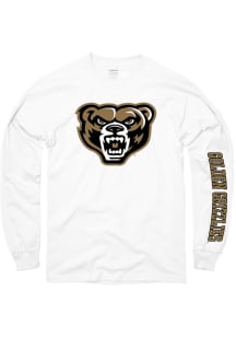 Oakland University Golden Grizzlies White Big Logo Long Sleeve T Shirt