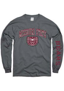 Missouri State Bears Charcoal ARCH MASCOT W/ SLEEVE HIT Long Sleeve T Shirt