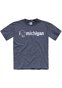 Michigan Youth Navy Blue I Mitten Michigan Short Sleeve T Shirt