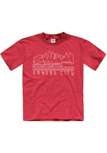 Kansas City Youth Red Skyline Glow Short Sleeve T Shirt