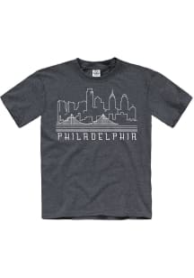 Philadelphia Youth Navy Blue Skyline Glow Short Sleeve T Shirt