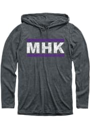 Manhattan Dark Grey MHK Block Long Sleeve T Shirt Hood