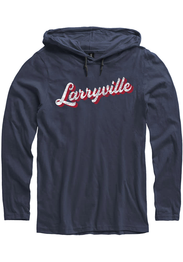 Lawrence Navy Blue Larryville Wordmark Long Sleeve Light Weight Hoodie