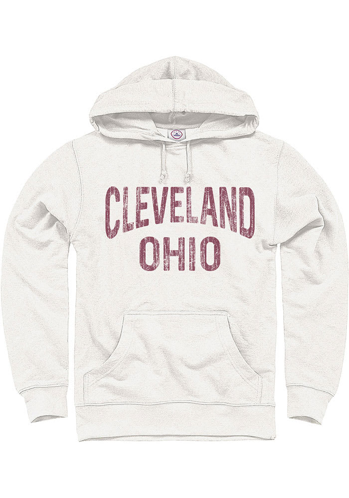 Cleveland Oatmeal Wordmark Arch Long Sleeve French Terry Hooded Sweatshirt