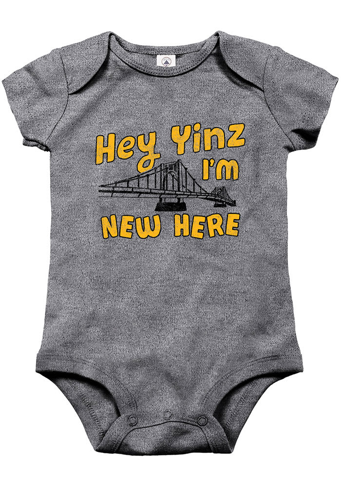 Pittsburgh Baby Grey New Here Short Sleeve One Piece