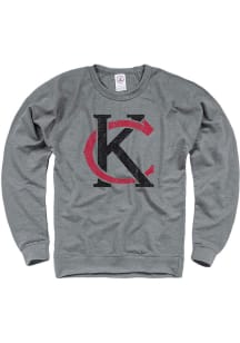 Kansas City Mens Grey KC Monogram Long Sleeve Crew Sweatshirt