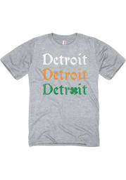 Detroit Grey Irish Wordmark Short Sleeve T Shirt
