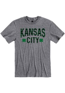 Kansas City Grey Buffalo Plaid Wordmark Short Sleeve T Shirt