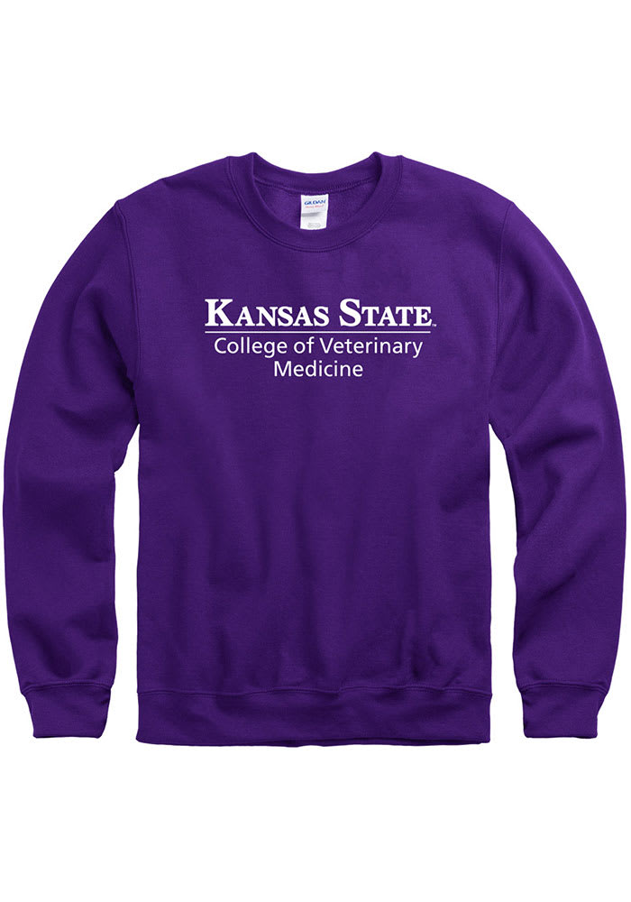 K-State Wildcats Mens Purple College Long Sleeve Crew Sweatshirt