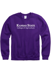 K-State Wildcats Mens Purple College Long Sleeve Crew Sweatshirt
