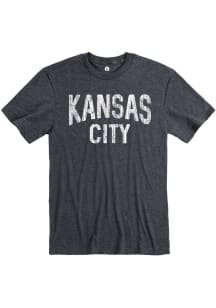 Kansas City Dark Grey Wordmark Short Sleeve T Shirt