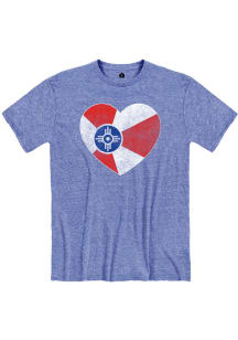Wichita Blue City Flag Heart Short Sleeve T Shirt