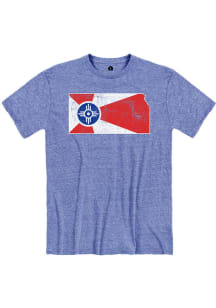 Wichita Blue City Flag State Short Sleeve T Shirt