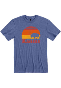Kansas Blue Sunset Buffalo Short Sleeve T Shirt