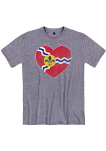 St Louis Navy City Flag Heart Short Sleeve T Shirt