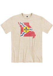 St Louis Oatmeal City Flag State Shape Short Sleeve T Shirt