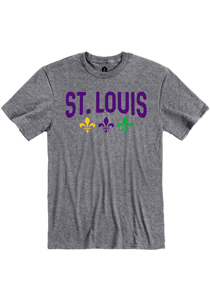 St Louis Grey Mardi Gras Short Sleeve T Shirt